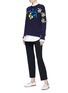 Figure View - Click To Enlarge - VICTORIA, VICTORIA BECKHAM - Floral patch cotton blend sweater