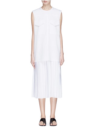 Main View - Click To Enlarge - VICTORIA, VICTORIA BECKHAM - Pleated panel midi dress