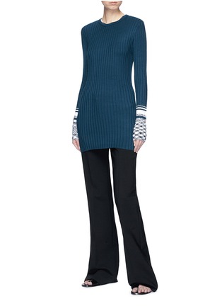 Figure View - Click To Enlarge - VICTORIA, VICTORIA BECKHAM - Marled cuff rib knit sweater