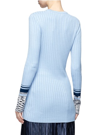 Back View - Click To Enlarge - VICTORIA, VICTORIA BECKHAM - Marled cuff rib knit sweater