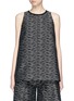 Main View - Click To Enlarge - VICTORIA, VICTORIA BECKHAM - Line jacquard pleated back sleeveless top