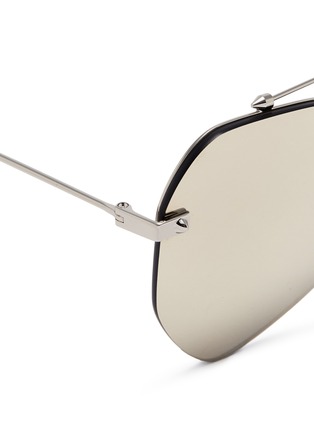 Detail View - Click To Enlarge - ALEXANDER MCQUEEN - 'Piercing' metal angular mirror sunglasses