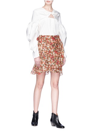 Figure View - Click To Enlarge - ISABEL MARANT - 'Ferna' floral print crepe mini wrap dress