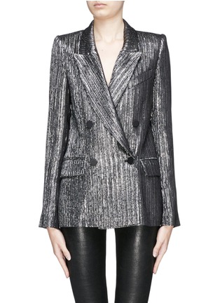 Main View - Click To Enlarge - ISABEL MARANT - 'Denel' Lurex lamé double breasted blazer