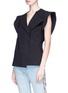 Detail View - Click To Enlarge - ISABEL MARANT - 'Logan' peaked cap sleeve belted top