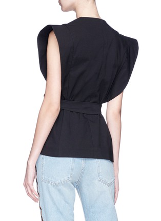 Back View - Click To Enlarge - ISABEL MARANT - 'Logan' peaked cap sleeve belted top