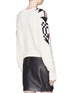 Back View - Click To Enlarge - ISABEL MARANT - 'Laytonn' origami intarsia sleeve grid knit sweater