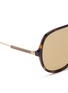Detail View - Click To Enlarge - GUCCI - Metal temple tortoiseshell acetate aviator sunglasses