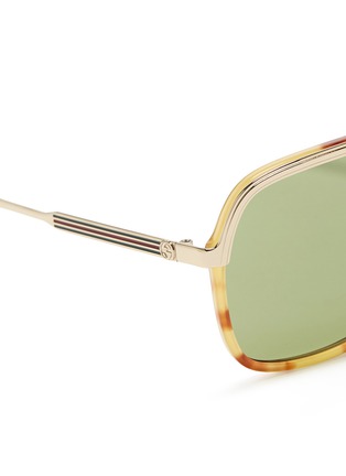 Detail View - Click To Enlarge - GUCCI - Tortoiseshell acetate aviator sunglasses