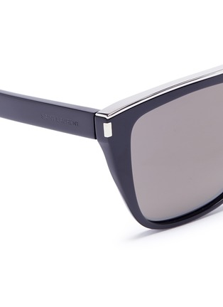 Detail View - Click To Enlarge - SAINT LAURENT - Metal brow bar acetate D-frame sunglasses