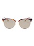 Main View - Click To Enlarge - SAINT LAURENT - Metal rim tortoiseshell acetate square sunglasses
