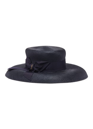 Main View - Click To Enlarge - BORSALINO - 'Audrey' grosgrain bow straw panama hat