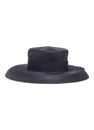 Figure View - Click To Enlarge - BORSALINO - 'Audrey' grosgrain bow straw panama hat