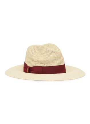 Main View - Click To Enlarge - BORSALINO - 'Capp' grosgrain bow crochet crown straw panama hat