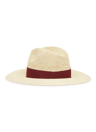 Figure View - Click To Enlarge - BORSALINO - 'Capp' grosgrain bow crochet crown straw panama hat