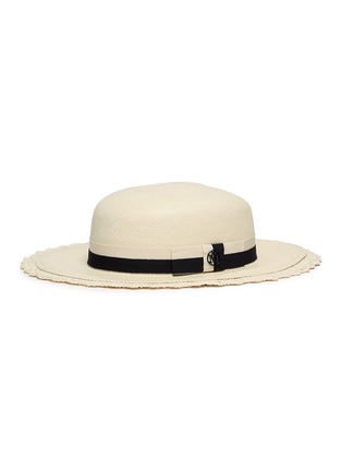 Figure View - Click To Enlarge - MAISON MICHEL - 'Rod' scalloped crochet brim straw canotier hat