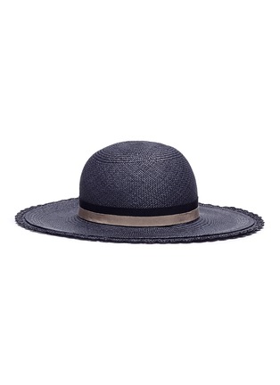 Main View - Click To Enlarge - MAISON MICHEL - 'New Alice' scalloped crochet brim straw capeline hat