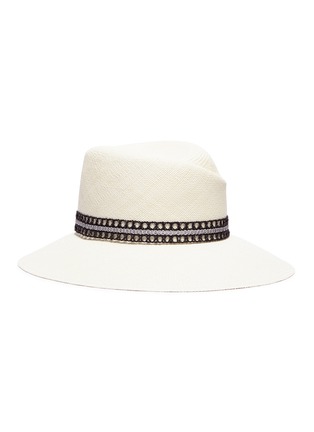 Main View - Click To Enlarge - MAISON MICHEL - 'Rose' caning ribbon straw Panama hat