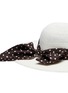 Detail View - Click To Enlarge - MAISON MICHEL - 'Blanche' polka dot scarf straw capeline hat
