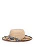 Figure View - Click To Enlarge - VENNA - Graphic print scarf cartoon patch panama hat
