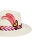 Detail View - Click To Enlarge - VENNA - Graphic print scarf flamingo patch feather panama hat