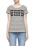 Main View - Click To Enlarge - 73115 - Ribbon appliqué stripe knit T-shirt