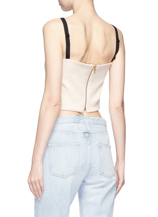 Back View - Click To Enlarge - 73115 - 'Enter' embroidered rib knit cropped camisole