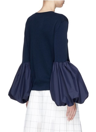 Back View - Click To Enlarge - MUVEIL - Balloon sleeve cotton sweater