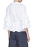 Back View - Click To Enlarge - MUVEIL - Ruffle sleeve wrap poplin blouse