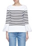Main View - Click To Enlarge - MUVEIL - Bell sleeve stripe top