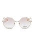 Main View - Click To Enlarge - CHLOÉ - 'Palma' octagon frame metal sunglasses