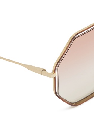 Detail View - Click To Enlarge - CHLOÉ - 'Poppy' metal octagon sunglasses
