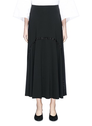 Main View - Click To Enlarge - THE ROW - 'Hanibi' ruched satin trim crepe maxi skirt