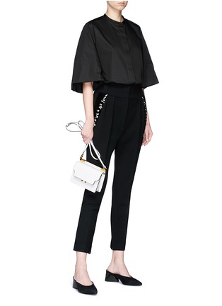 Figure View - Click To Enlarge - THE ROW - 'Searl' bugle beaded virgin wool cropped suiting pants