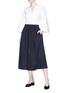 Figure View - Click To Enlarge - THE ROW - 'Betsy' smocked poplin midi skirt