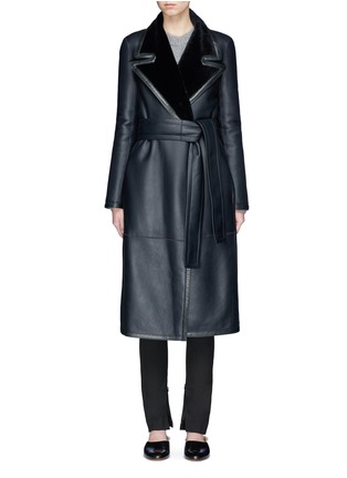 Main View - Click To Enlarge - THE ROW - 'Cintry' belted lambskin shearling coat