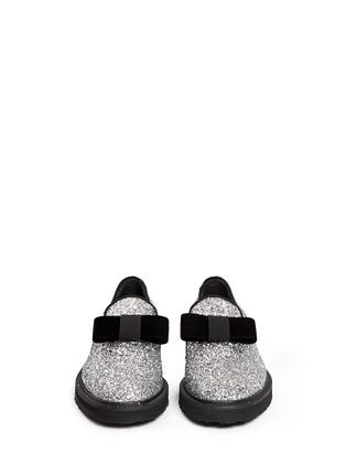 Figure View - Click To Enlarge - 73426 - 'Hilary' velvet bow glitter loafers
