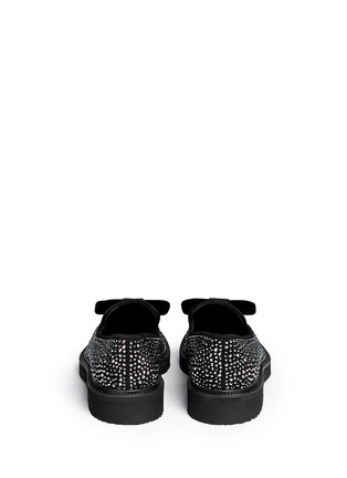 Back View - Click To Enlarge - 73426 - 'Hilary' velvet bow strass suede loafers
