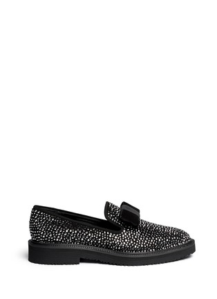 Main View - Click To Enlarge - 73426 - 'Hilary' velvet bow strass suede loafers