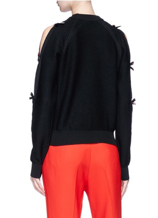 Back View - Click To Enlarge - EMILIO PUCCI - Cutout bow sleeve virgin wool sweater