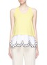 Main View - Click To Enlarge - EMILIO PUCCI - Scalloped broderie anglaise hem tank top