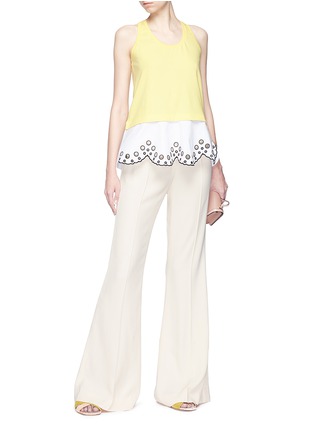 Figure View - Click To Enlarge - EMILIO PUCCI - Scalloped broderie anglaise hem tank top