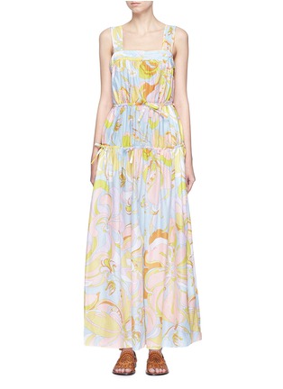 Main View - Click To Enlarge - EMILIO PUCCI - Floral print tiered ruched silk maxi dress