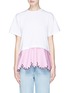 Main View - Click To Enlarge - EMILIO PUCCI - Scalloped broderie anglaise hem T-shirt