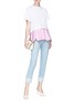 Figure View - Click To Enlarge - EMILIO PUCCI - Scalloped broderie anglaise hem T-shirt