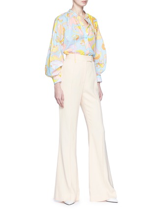 Figure View - Click To Enlarge - EMILIO PUCCI - Cocoon sleeve pussybow floral print shirt