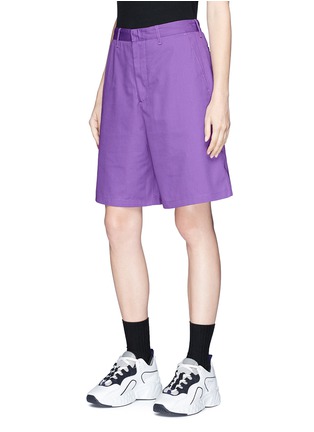 Front View - Click To Enlarge - ACNE STUDIOS - 'Port' patch unisex shorts