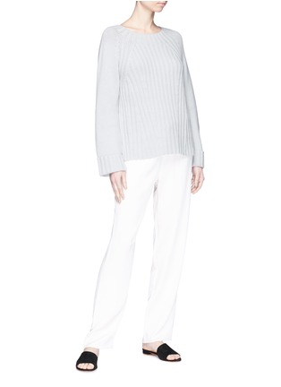 Figure View - Click To Enlarge - VINCE - Wool-cashmere rib knit raglan sweater
