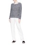 Figure View - Click To Enlarge - VINCE - Boat neck wool-cashmere rib knit raglan sweater