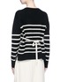 Back View - Click To Enlarge - VINCE - Tie back stripe cashmere sweater